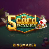 5 Card Poker table tile with fanned playing cards