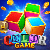 Color Game tile with bright colored dice faces