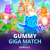 Gummy Giga Match slot tile with colorful candy symbols