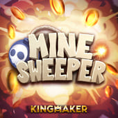 Minesweeper tile with a grid and warning mine icon