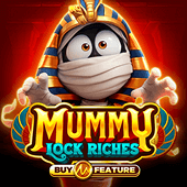 Mummy Lock Riches slot tile with Egyptian sarcophagus
