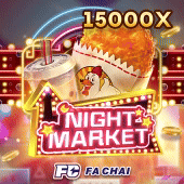 Night Market slot tile with street food stalls